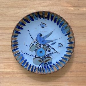 Vintage Ken Edwards Mexican Tonala Pottery Bird Plate